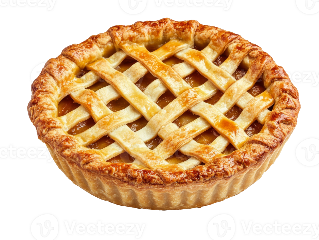 Delicious apple pie with a golden lattice crust png