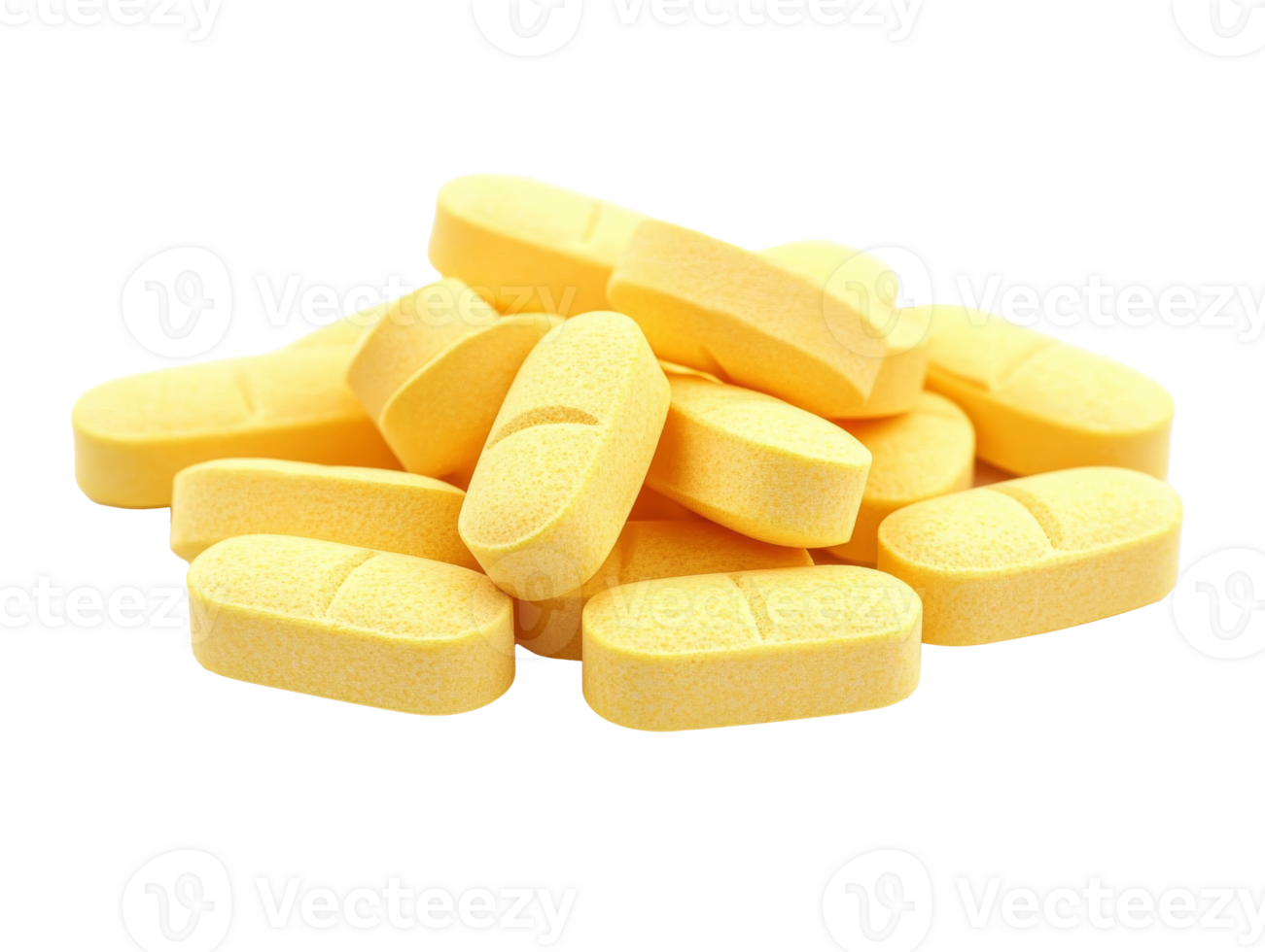 Yellow supplements on a white background png