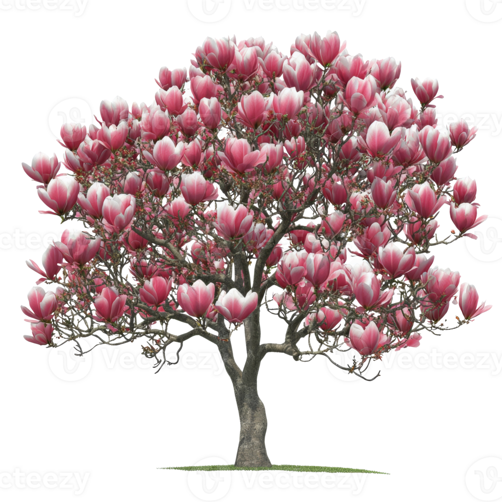 Blooming magnolia tree in spring png