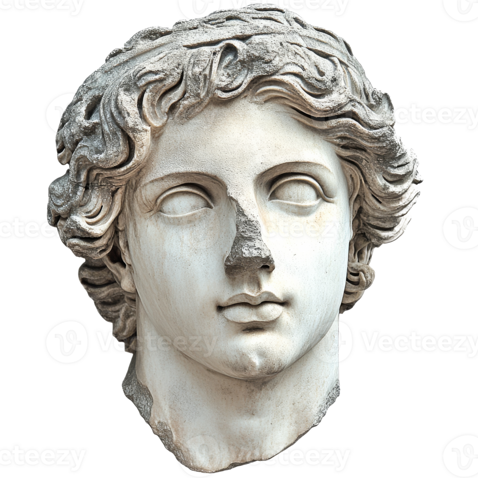 Ancient Greek marble sculpture of a young man png