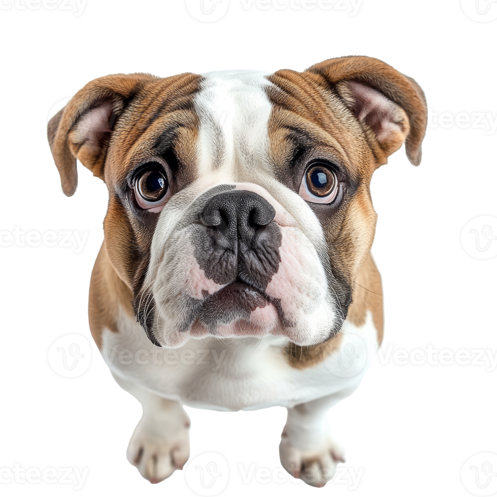 Cute bulldog looking directly at the camera png