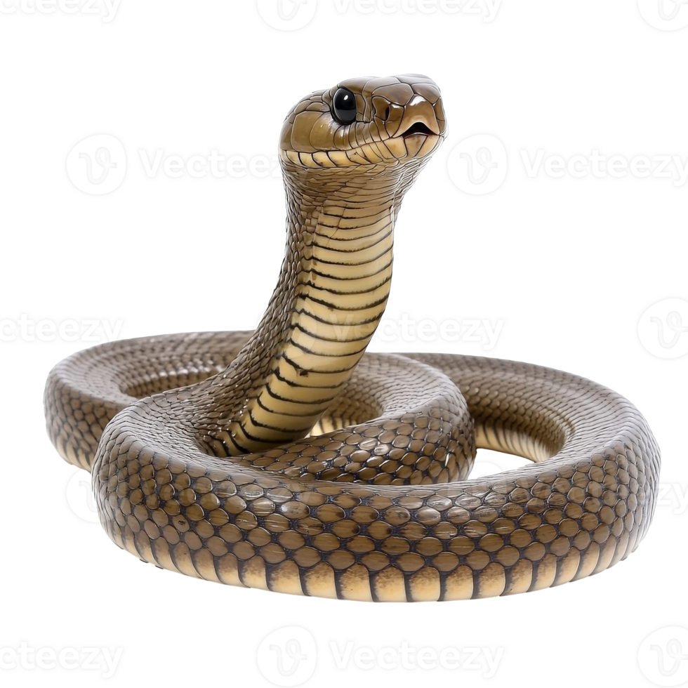Brown snake coiled and ready in natural habitat png