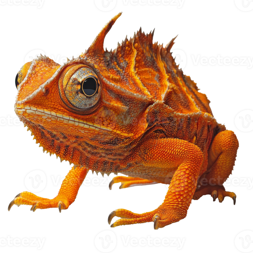 Vibrant orange horned frog in natural pose png