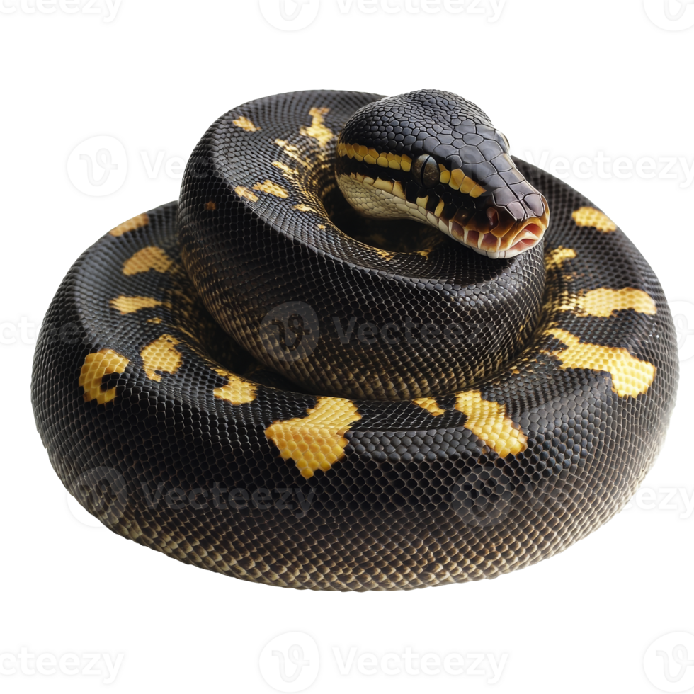 Exotic python coiled in a natural pose 52653746 PNG