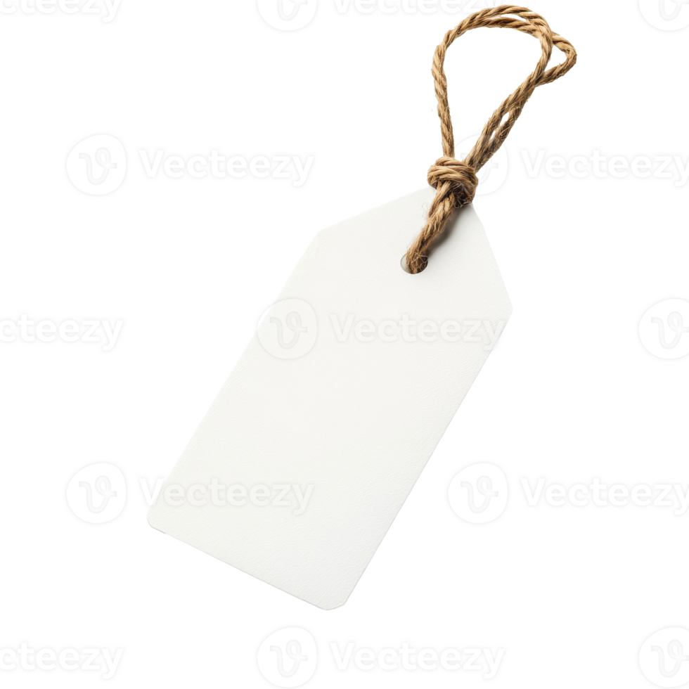 White background with blank tag on string png