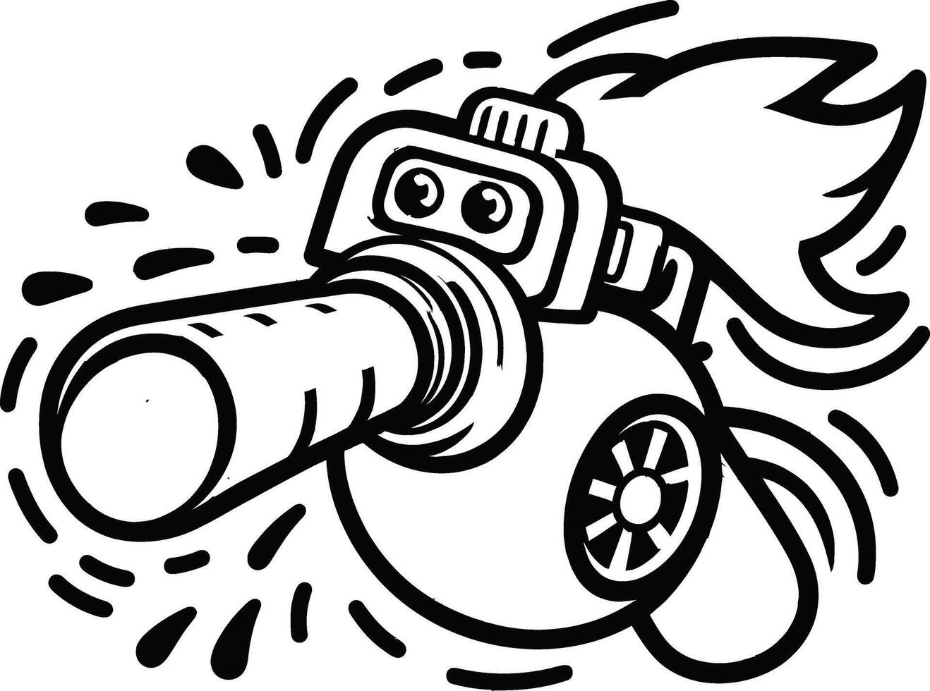A cartoon character holding a gun in its hand vector