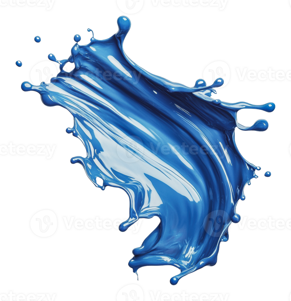 Dynamic flow of bright blue paint splash png