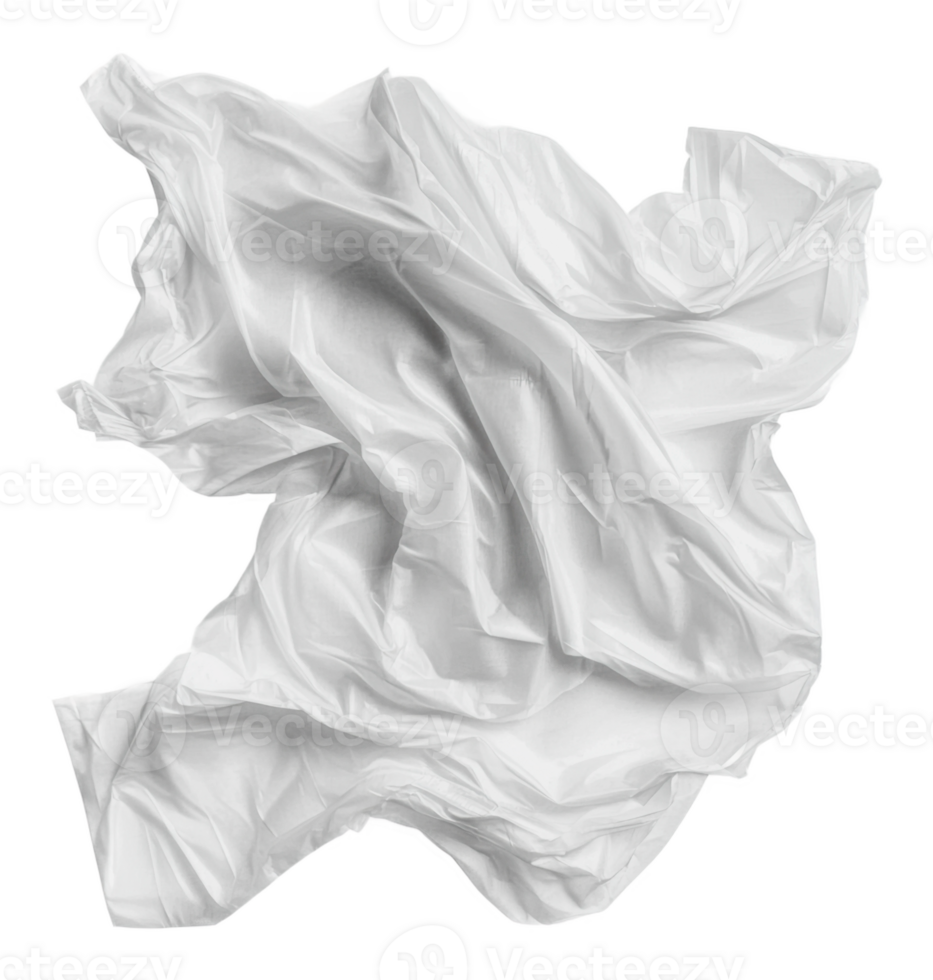 Crumpled white fabric with shadows png