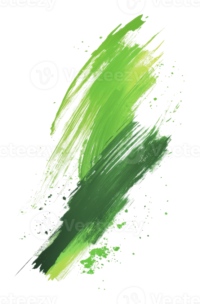 Abstract green paint strokes on a white background png