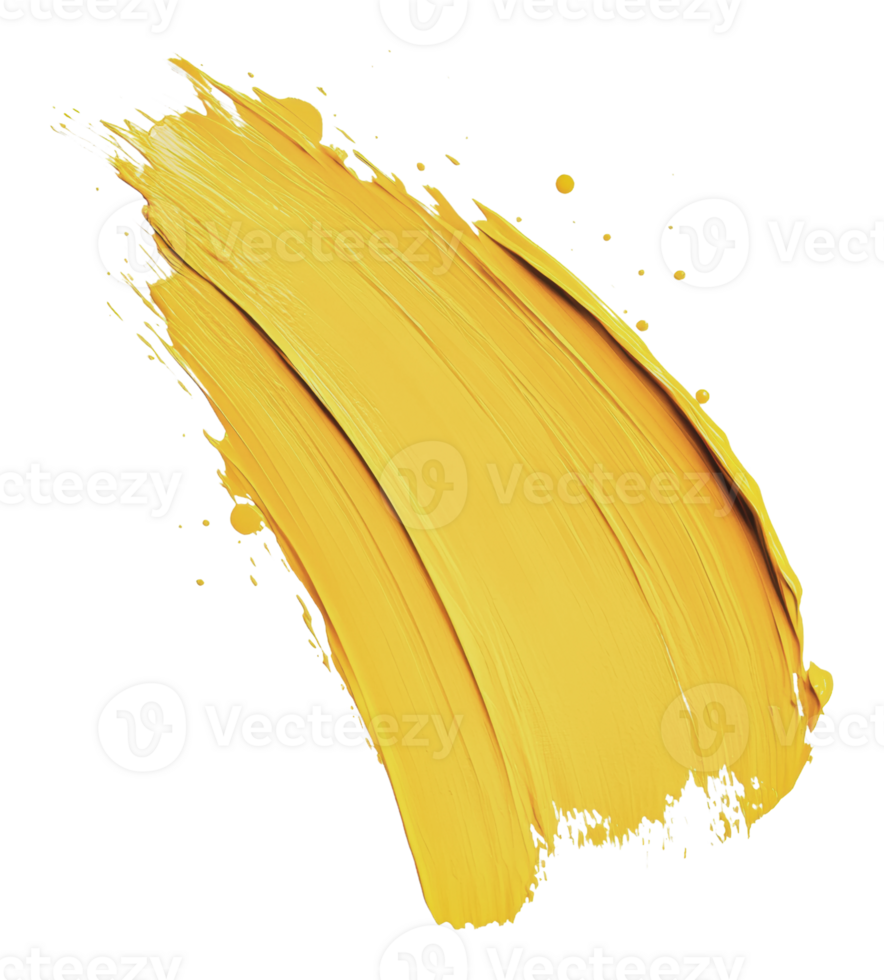 Vibrant yellow paint smear on white background png
