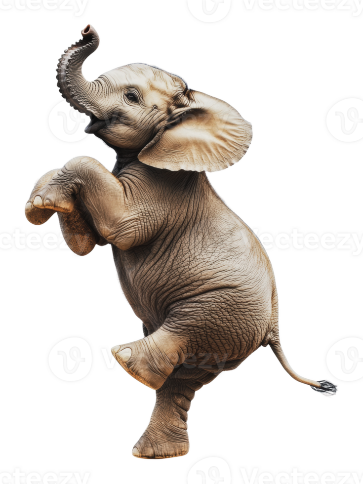 A playful elephant happily dancing on a sunny day png