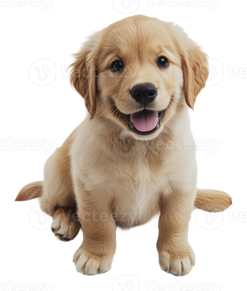 Golden retriever puppy on white background png