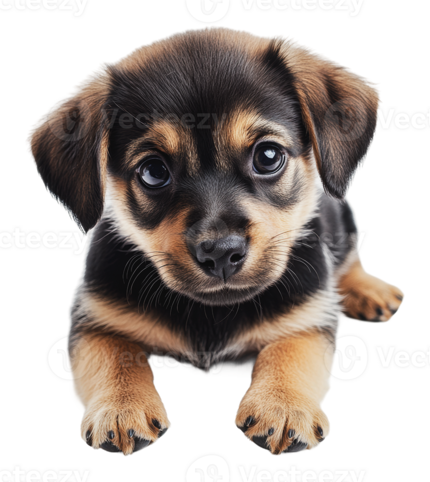 Adorable puppy relaxing on a white background png