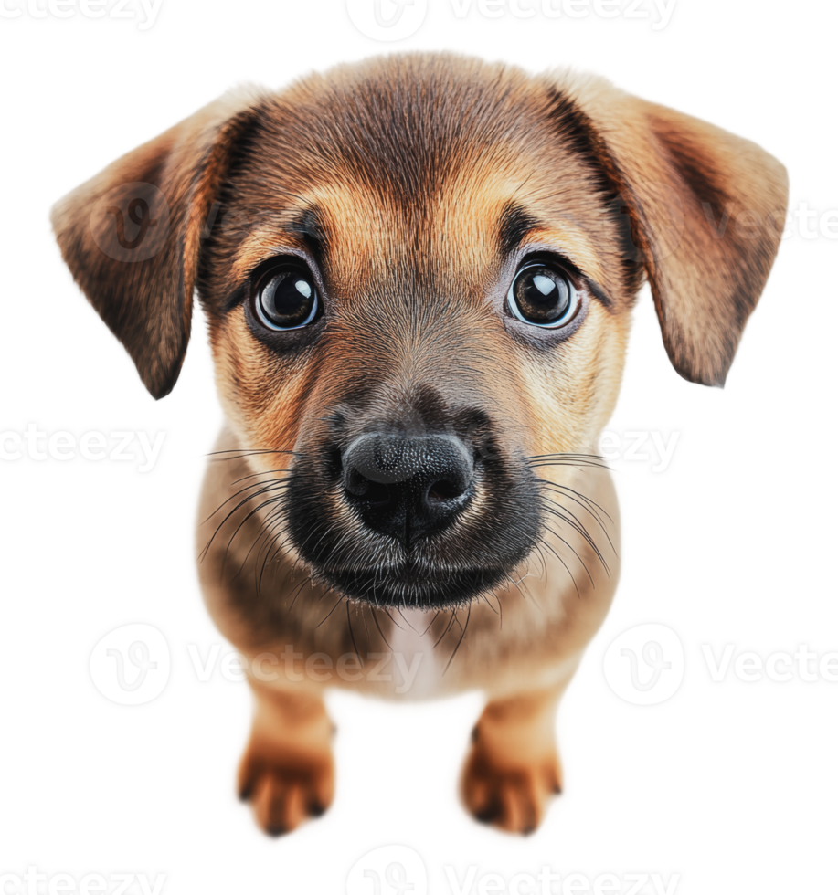Puppy with big eyes on white background png