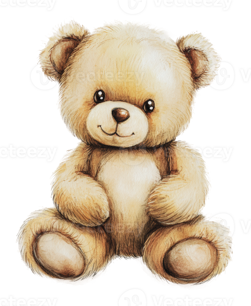 Fluffy teddy bear on white background png