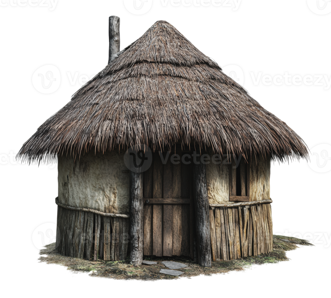 rieten huisje van natuurlijk materialen png