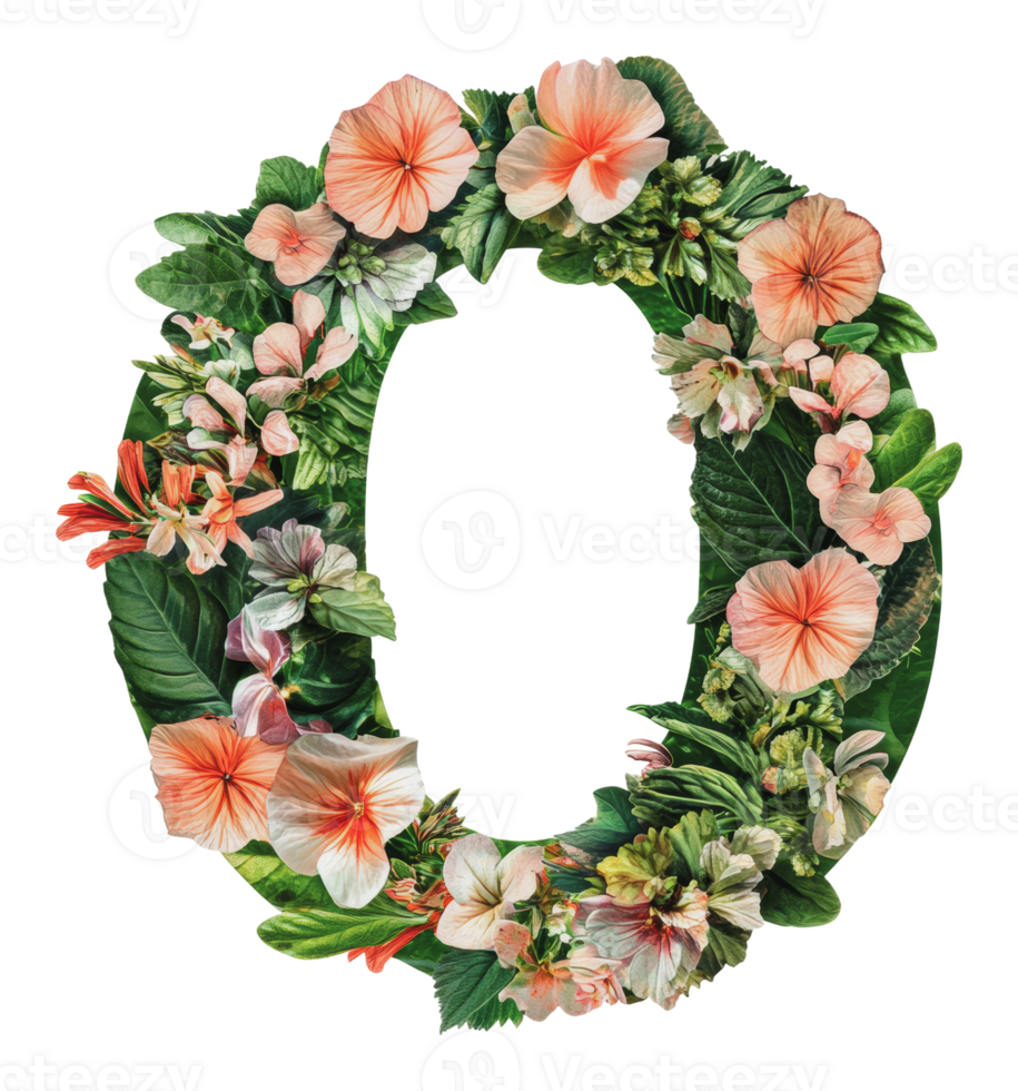 Tropical floral wreath design png