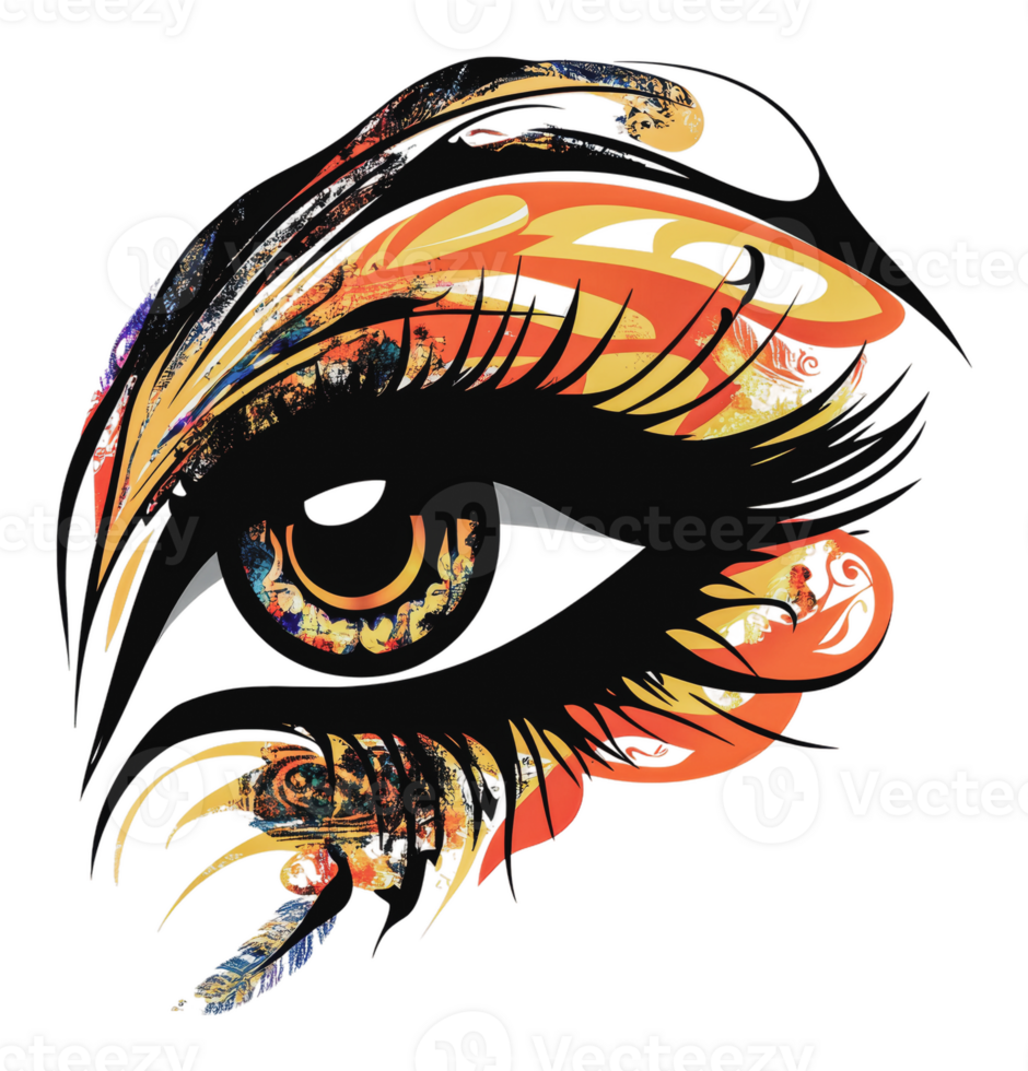Vibrant, artistic eye design png