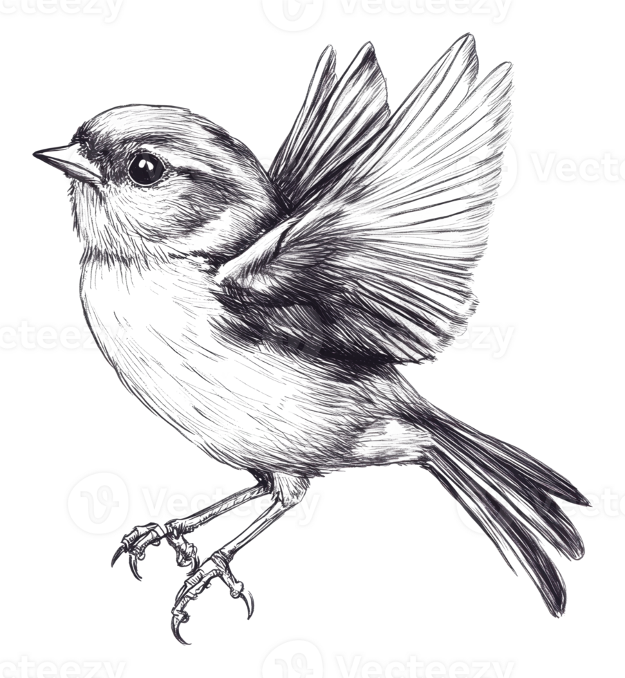 Bird in mid-flight gracefully spreading its wings png