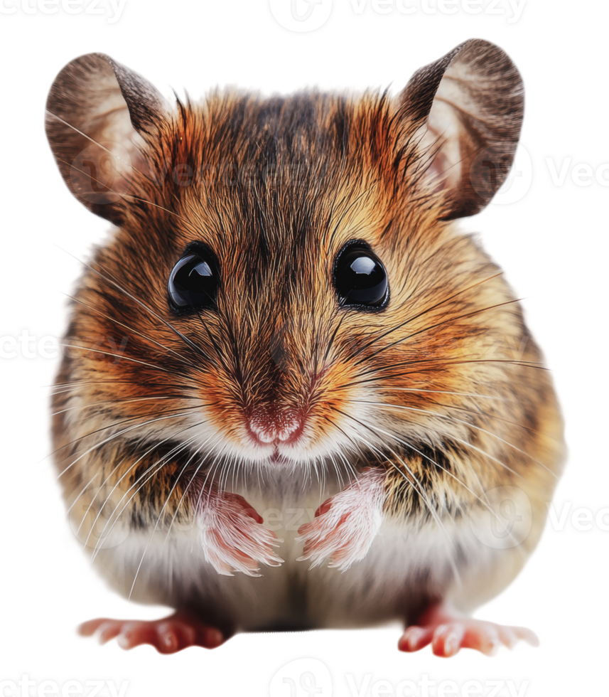 Small furry rodent sits curiously with tiny paws png
