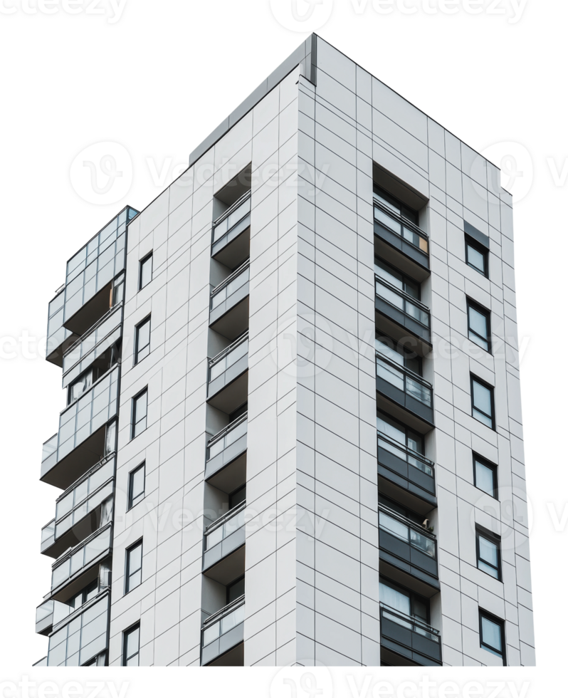 Urban building with balconies png