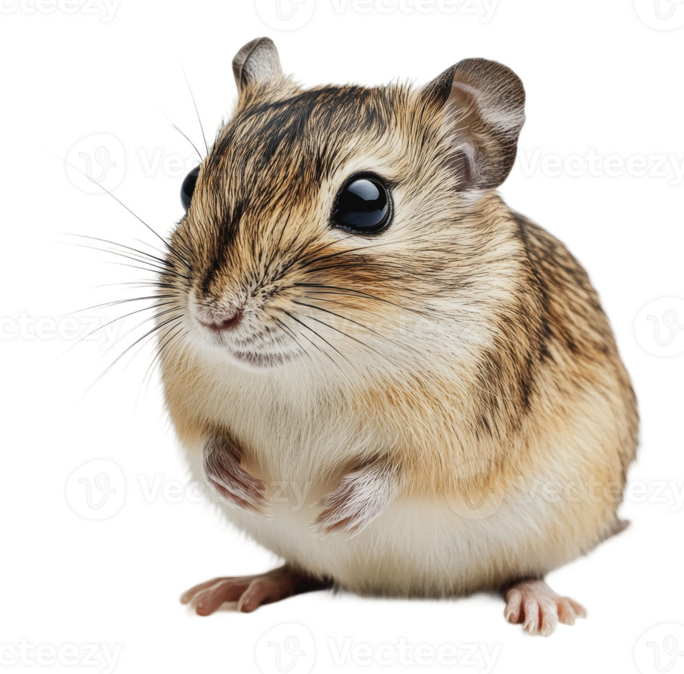 Fluffy desert gerbil standing quietly png
