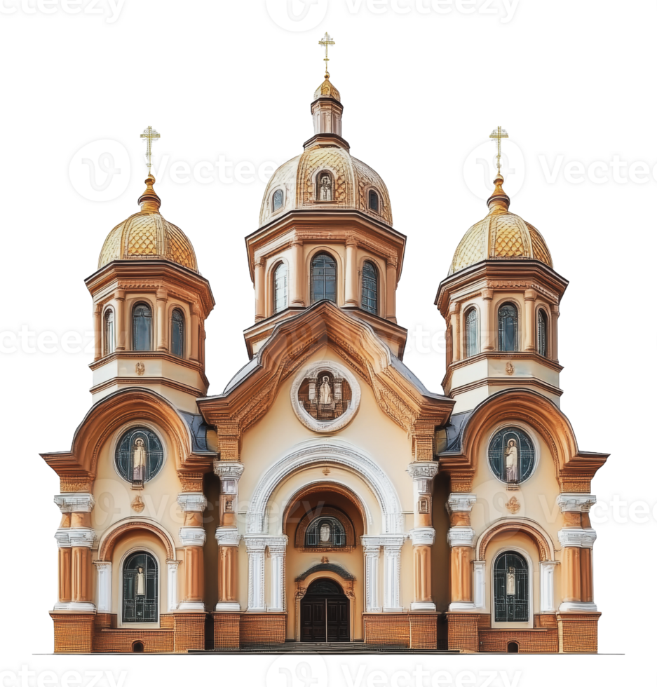 Orthodox church with golden domes png