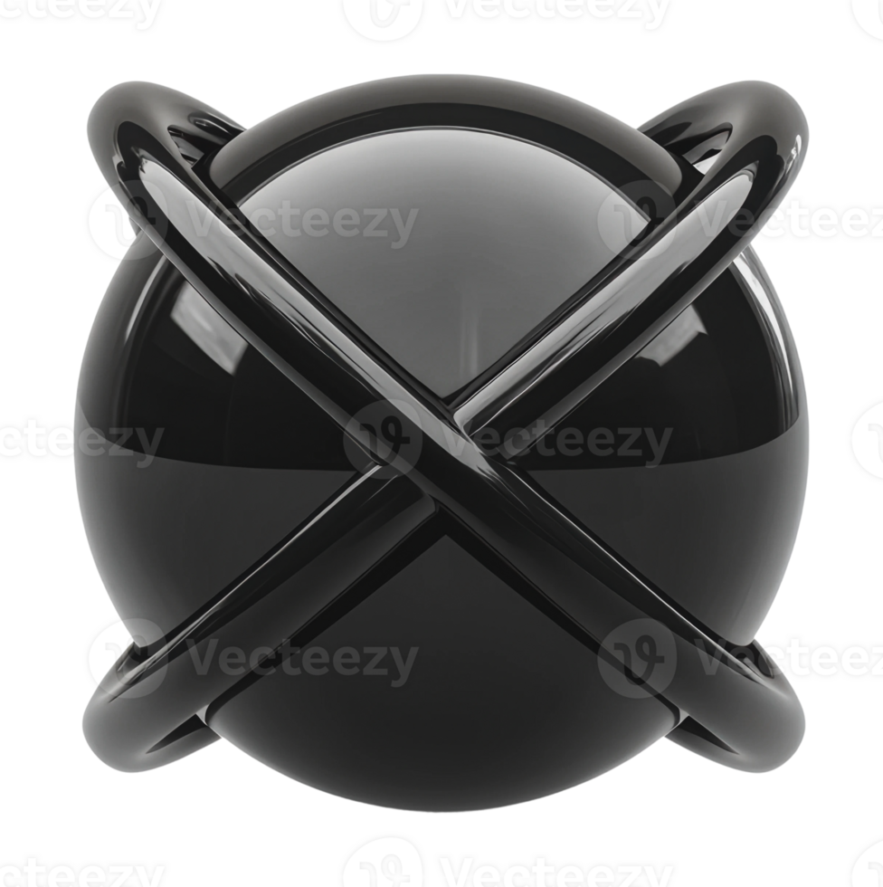 Intersecting lines on a black sphere png