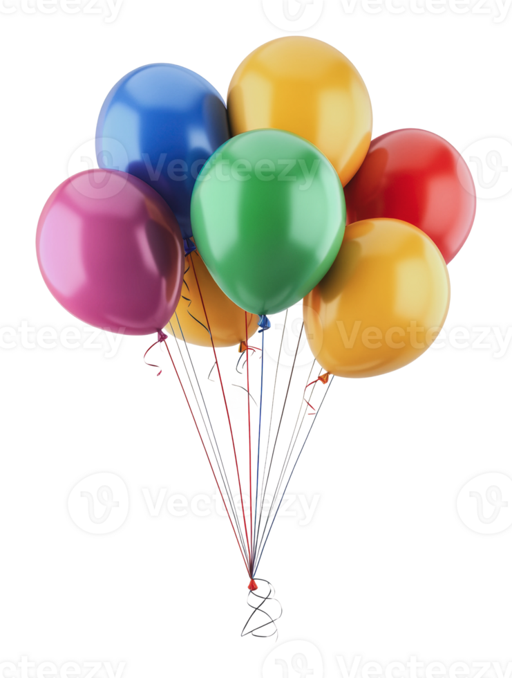 Colorful balloons at a celebration png