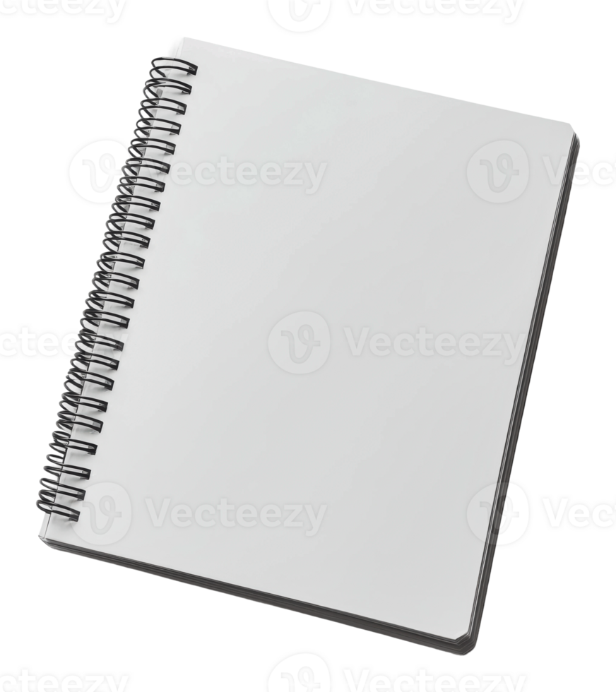 Blank spiral notebook ready for creative writing png