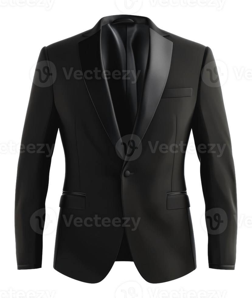 Classic black tuxedo jacket for formal occasions png