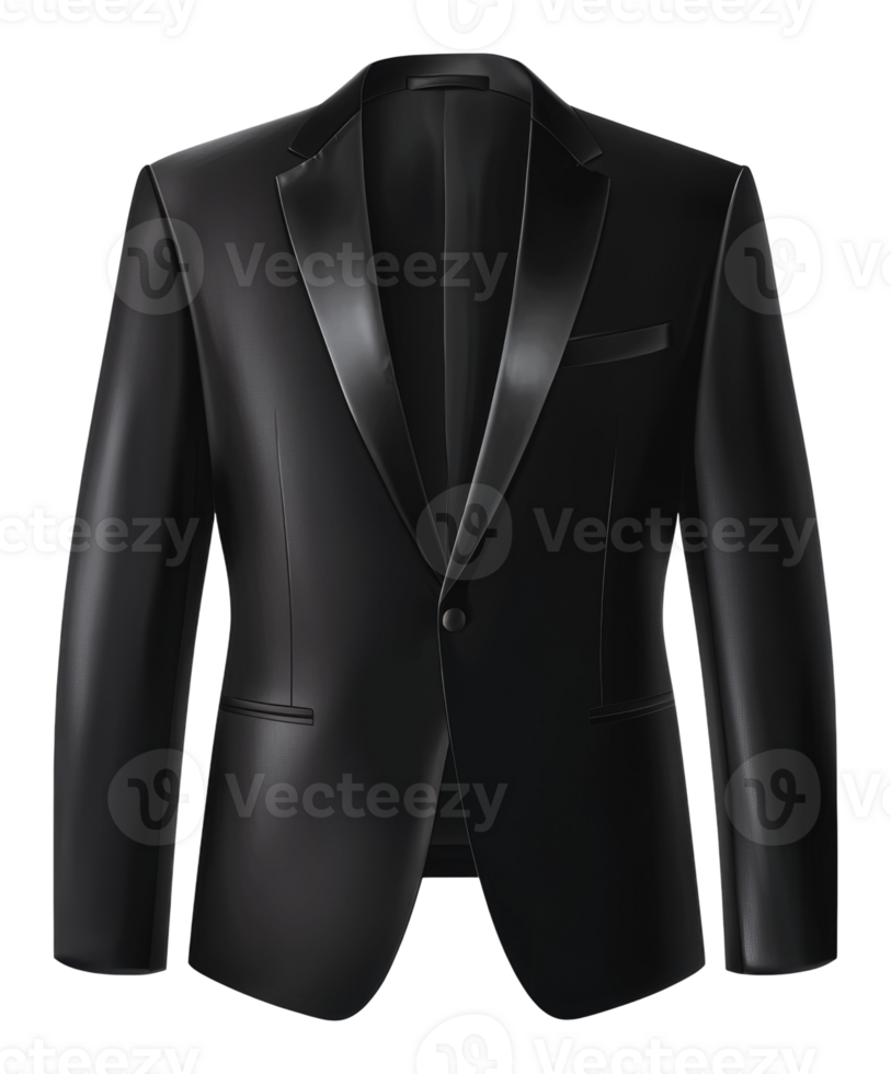 Elegant black tuxedo jacket on a plain background png