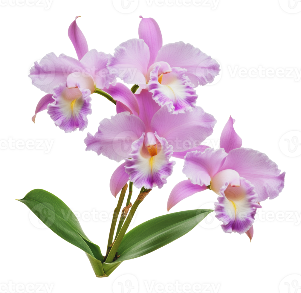 Beautiful pink orchids in full bloom in spring png