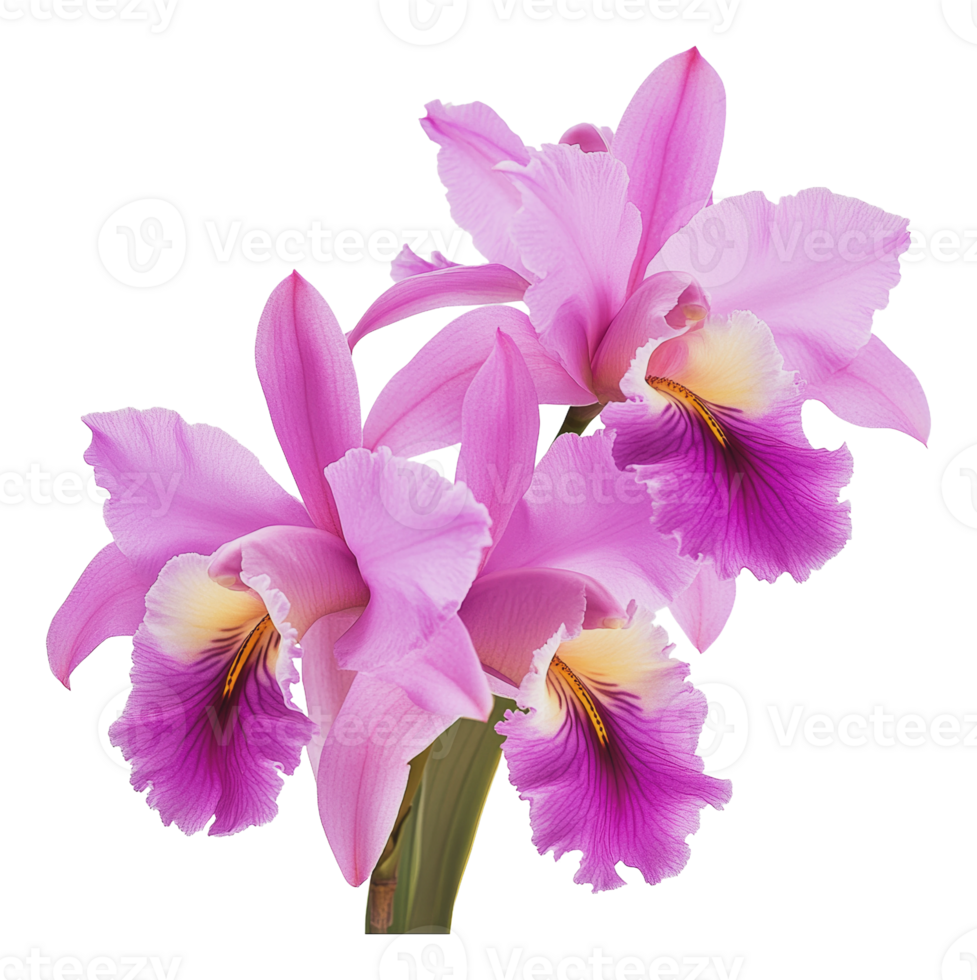 Pink orchids blooming in a garden png