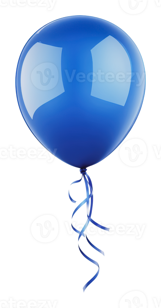 Bright blue helium balloon floating in the air png