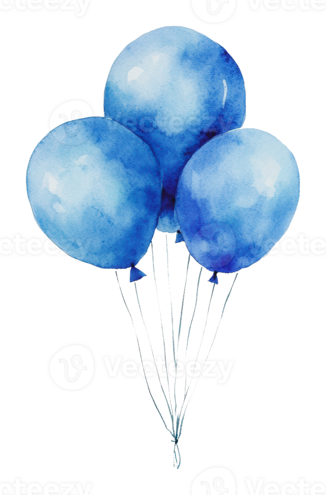 Three blue balloons float up png