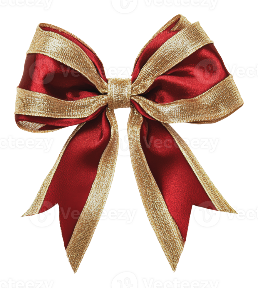Red and gold bow for festive events png