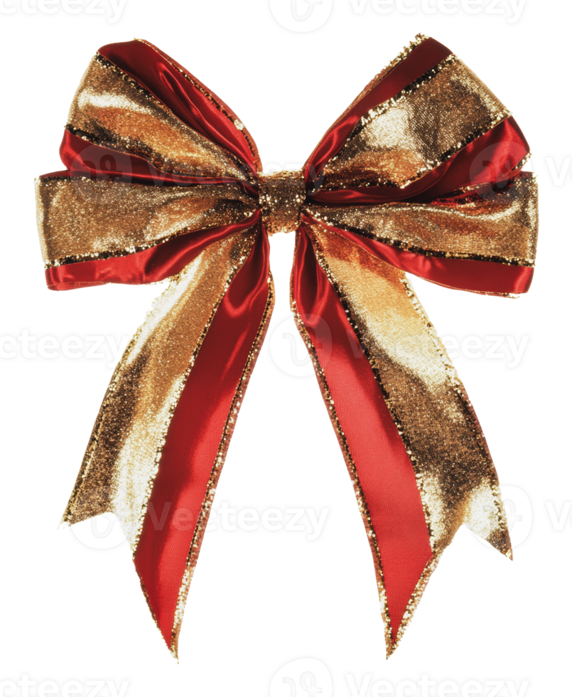 Gold and red ribbon bow for celebrations png