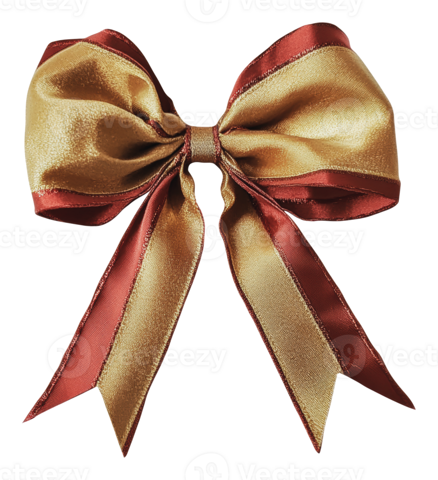 Gold and burgundy ribbon bow for decor png