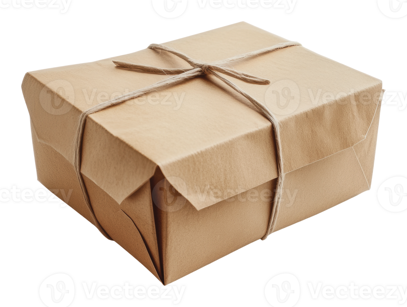 Wrapped package with twine on plain bg png