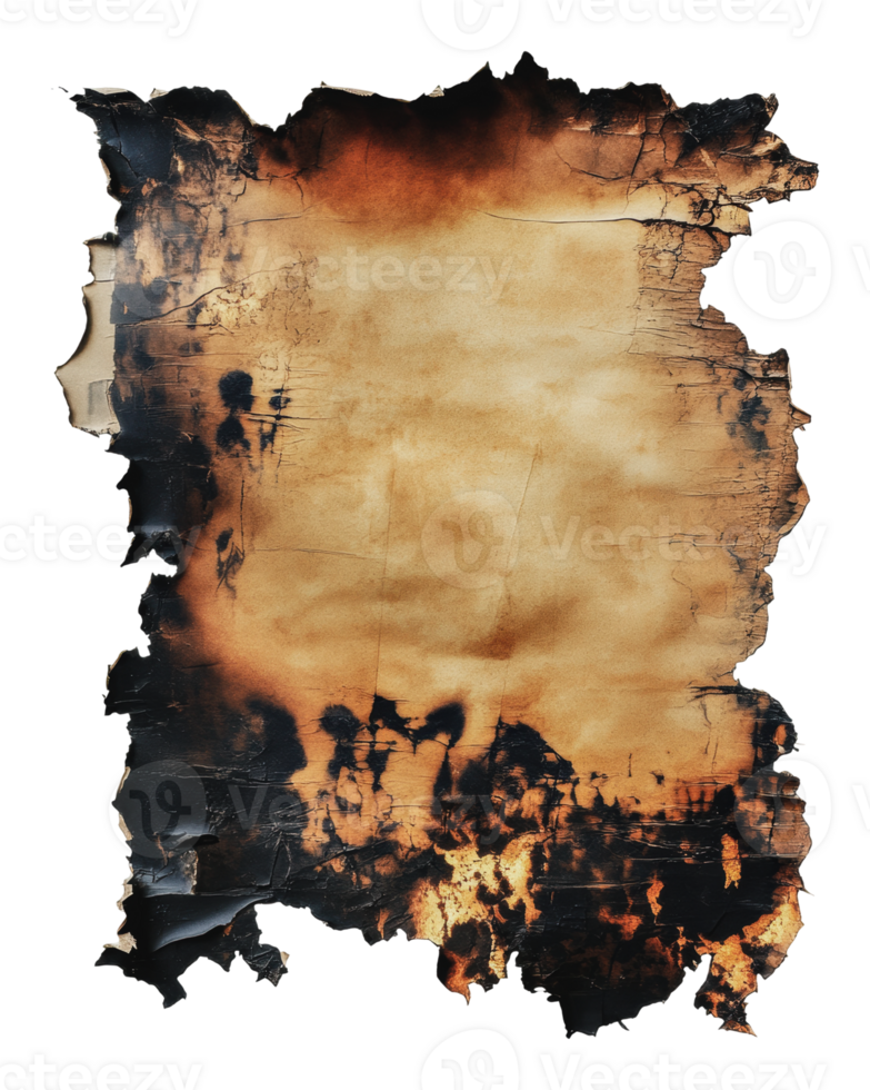Charred parchment with dramatic edges png