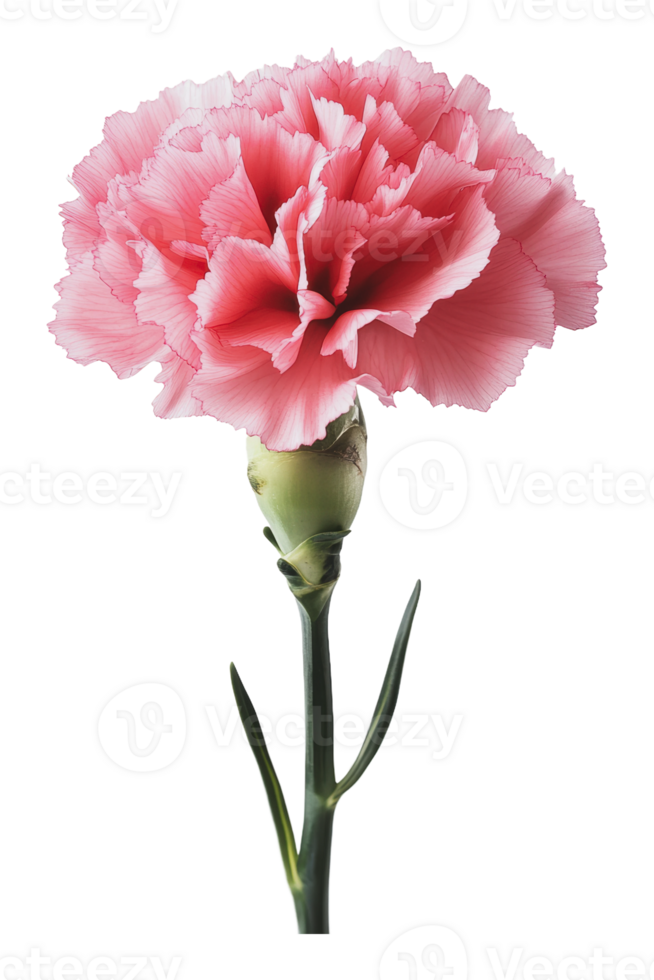 Pink carnation blooming with delicate petals png
