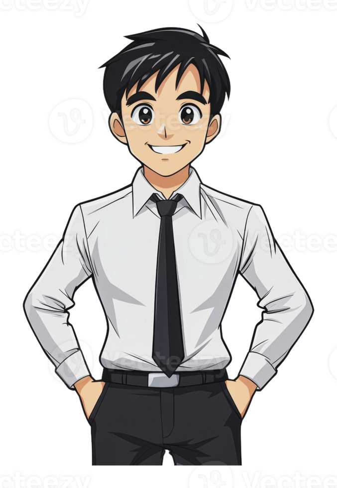Young man in a suit smiling confidently indoors png