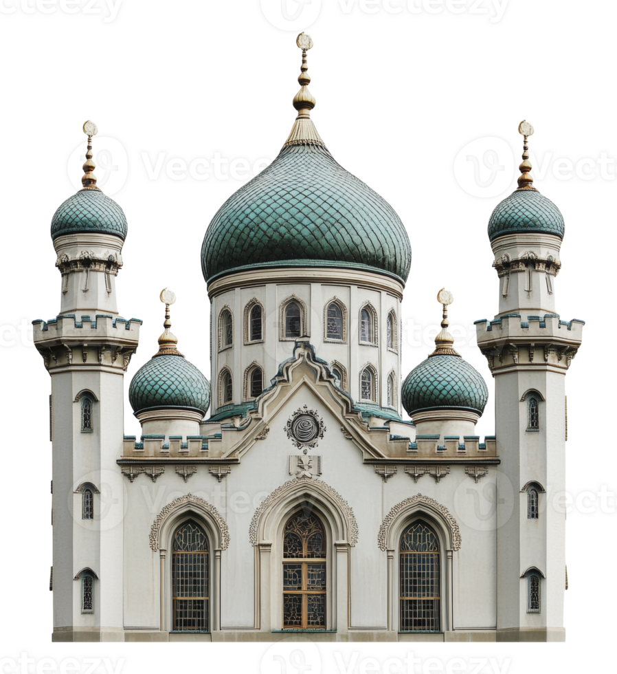 Stunning building with domes and towers png
