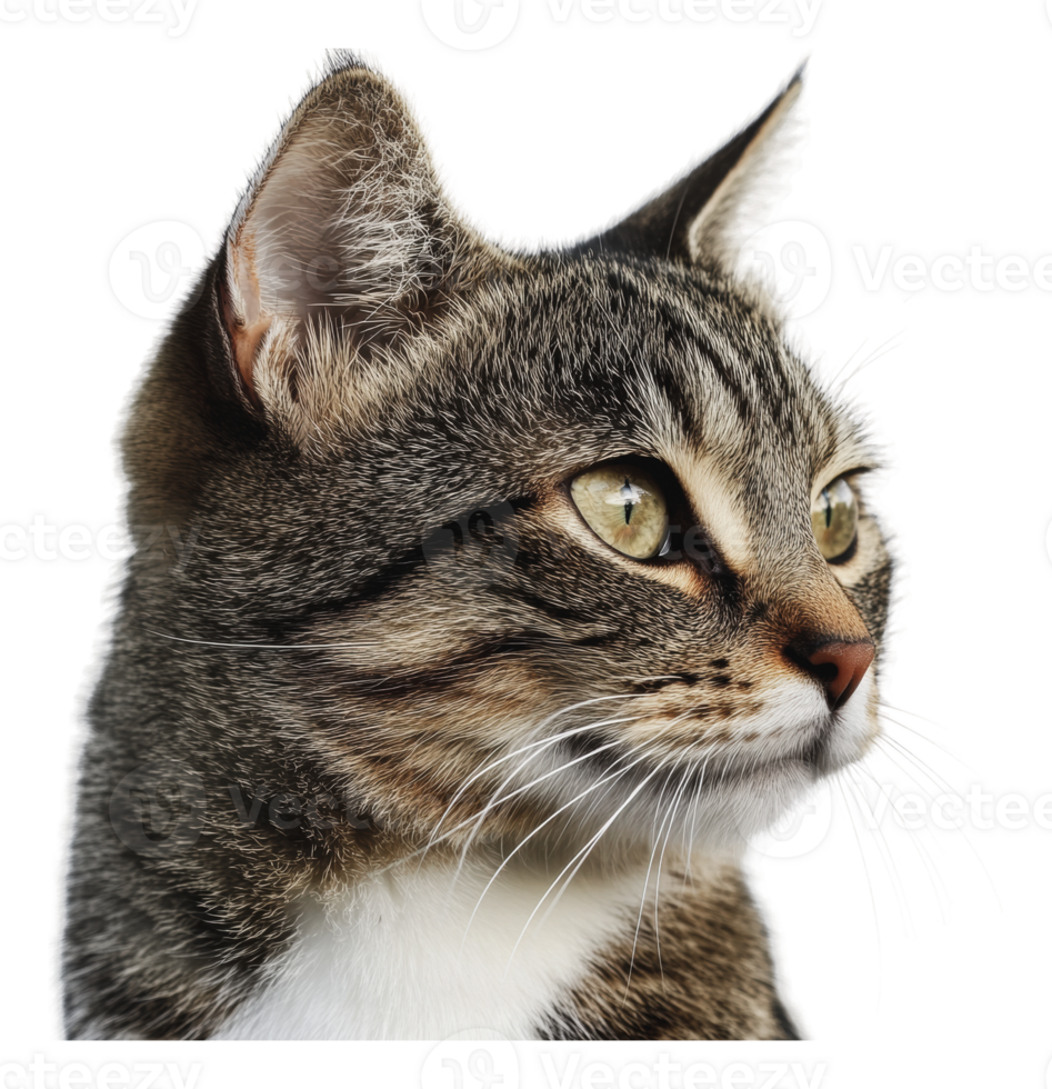 A domestic cat gazing curiously to the side png