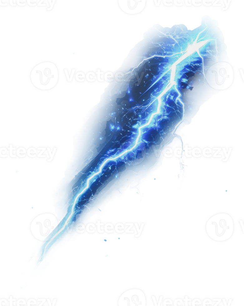 Blue lightning in a dark stormy sky png