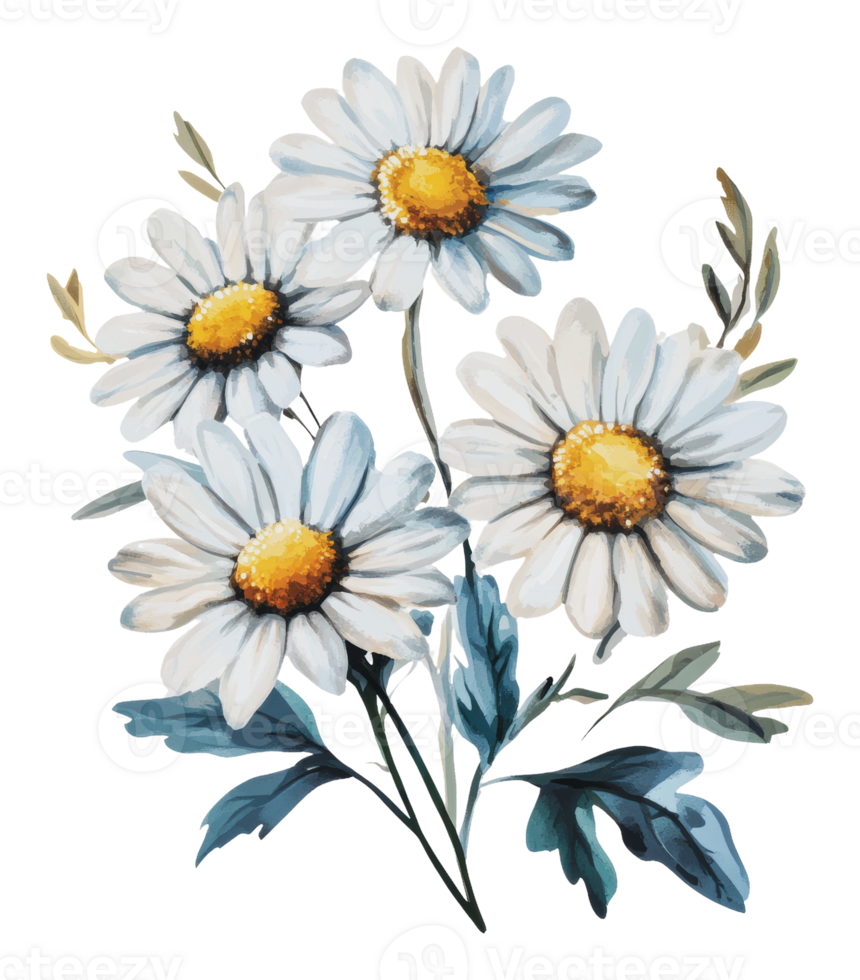 Elegant daisies in a natural setting png