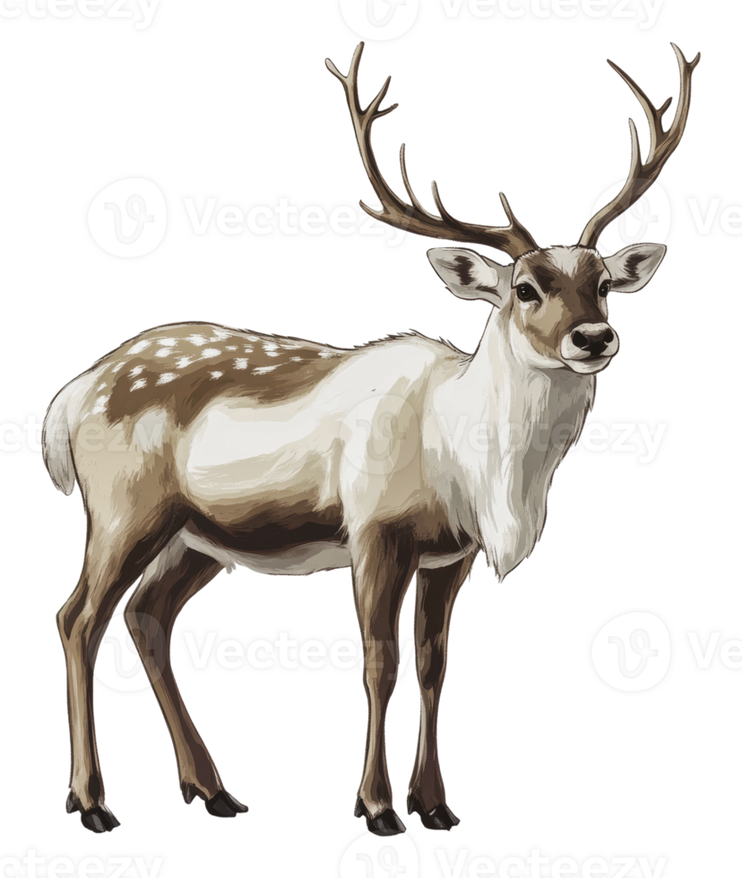 Reindeer standing in a natural environment png