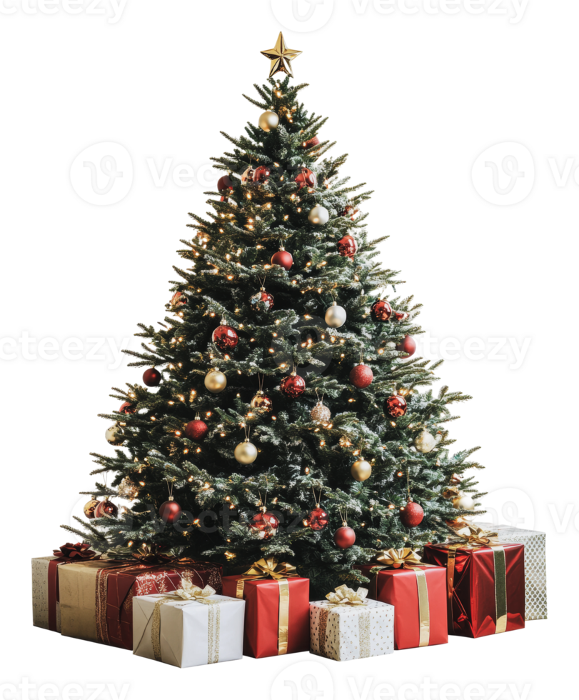 Christmas tree with gifts below png