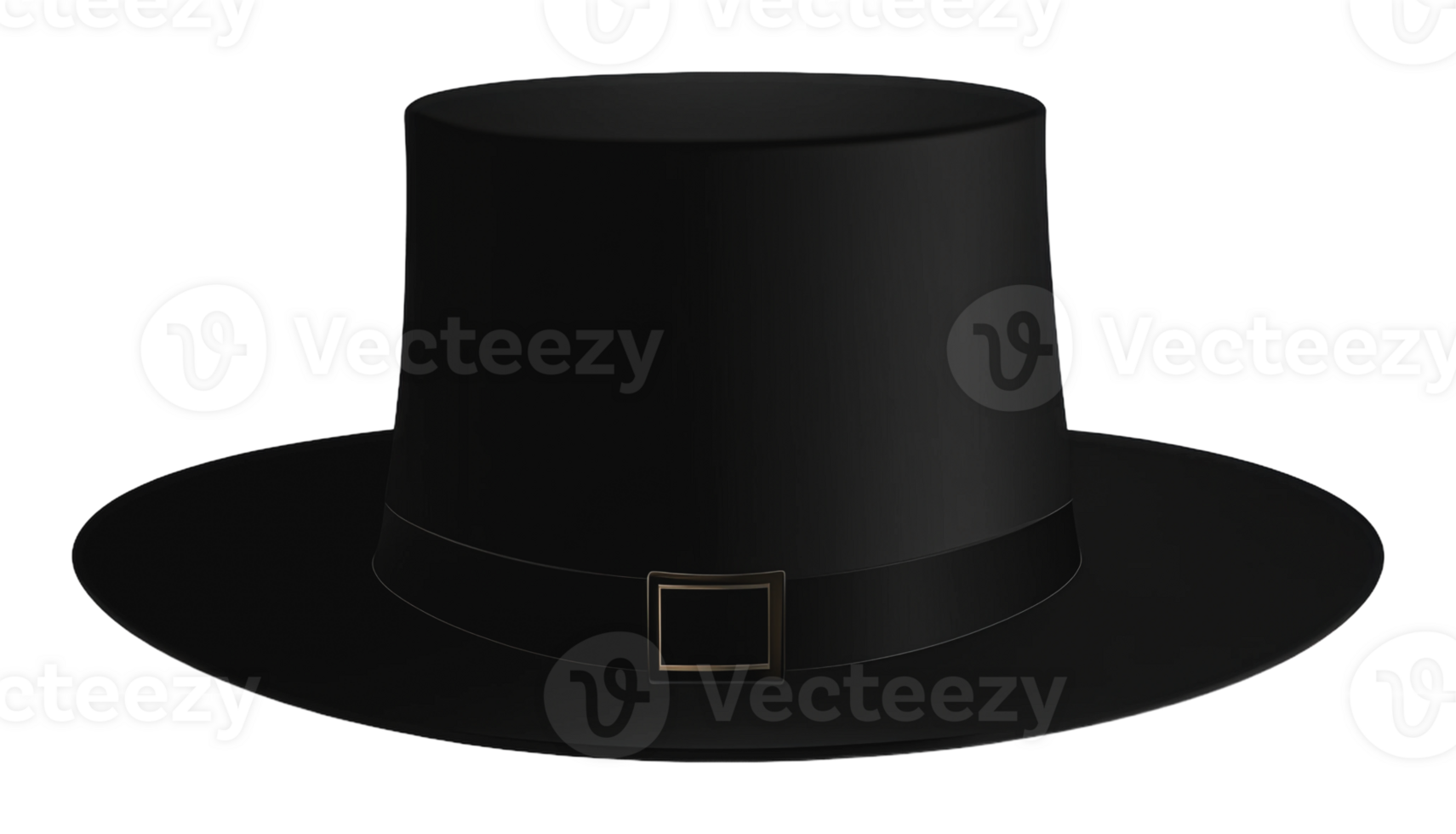 Black wide-brim hat on plain background png